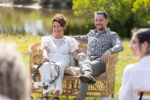 cérémonie laïque de renouvellement de voeux au domaine d'ares dans un cadre nature